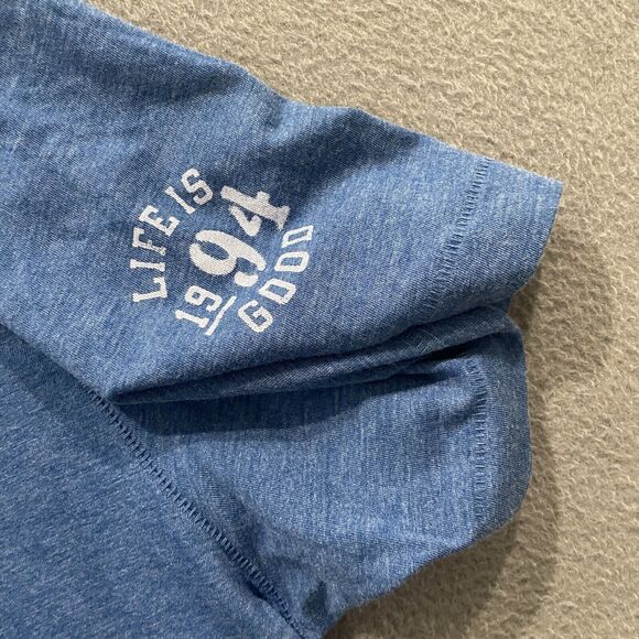 Life is Good Shirt Mens XL Blue Positive State Champions Single Stitch Stretch - Picture 7 of 8